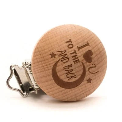 Durable houten speenclips met tekst – 2 stuks