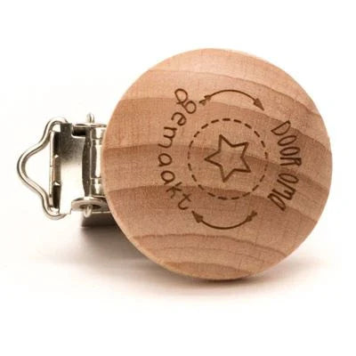 Durable houten speenclips met tekst – 2 stuks