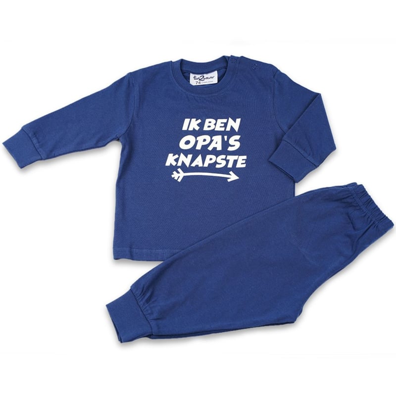 Fun2Wear - Pyjama Opa's Knapste - Navy Blauw - Maat 92 - Jongens maat One size