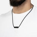 SERASAR Lederen Halsband Man [Solid] - Zwart 60cm - Cadeau voor Hem