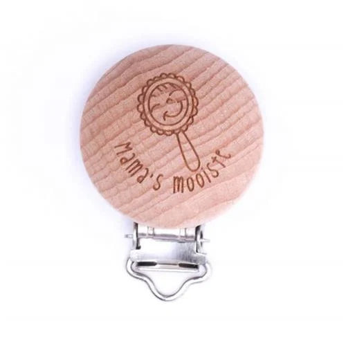 Durable houten speenclips met tekst – 2 stuks