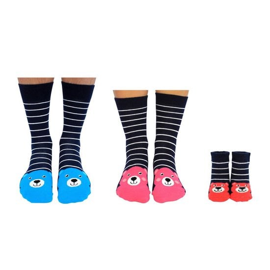 Odd Socks - Cadeaudoosje met papa mama baby sokken - Mummy daddy and me - kraamcadeau - geschenk babyshower