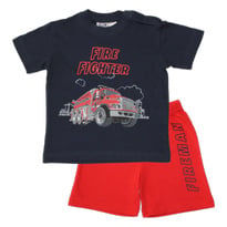 Fun2Wear - Shortama Fire Fighter - Blauw - Maat 62 - Jongens maat One size