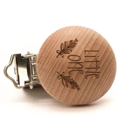 Durable houten speenclips met tekst – 2 stuks