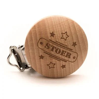 Durable houten speenclips met tekst – 2 stuks