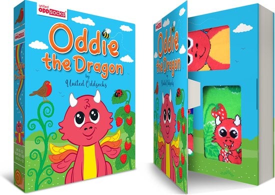 Odd Socks - Oddie the Dragon - United Oddsocks - Mismatched draken sokken - 6 verschillende sokjes - maat 27 - 30
