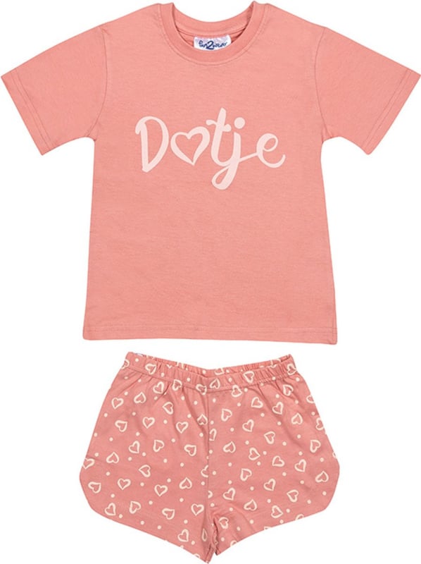 Fun2Wear - kinder - meisjes - shortama - Dotje - Oud Roze maat 62