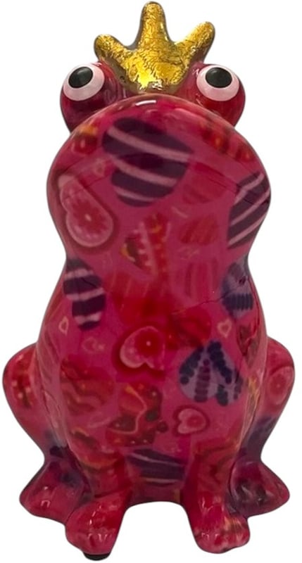 Pomme Pidou brilhouder kikker Theo - Rood met harten