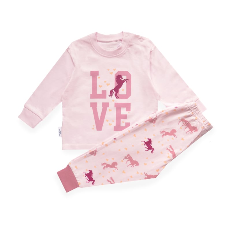 Frogs and Dogs - Pyjama Horse Love Hearts - Roze