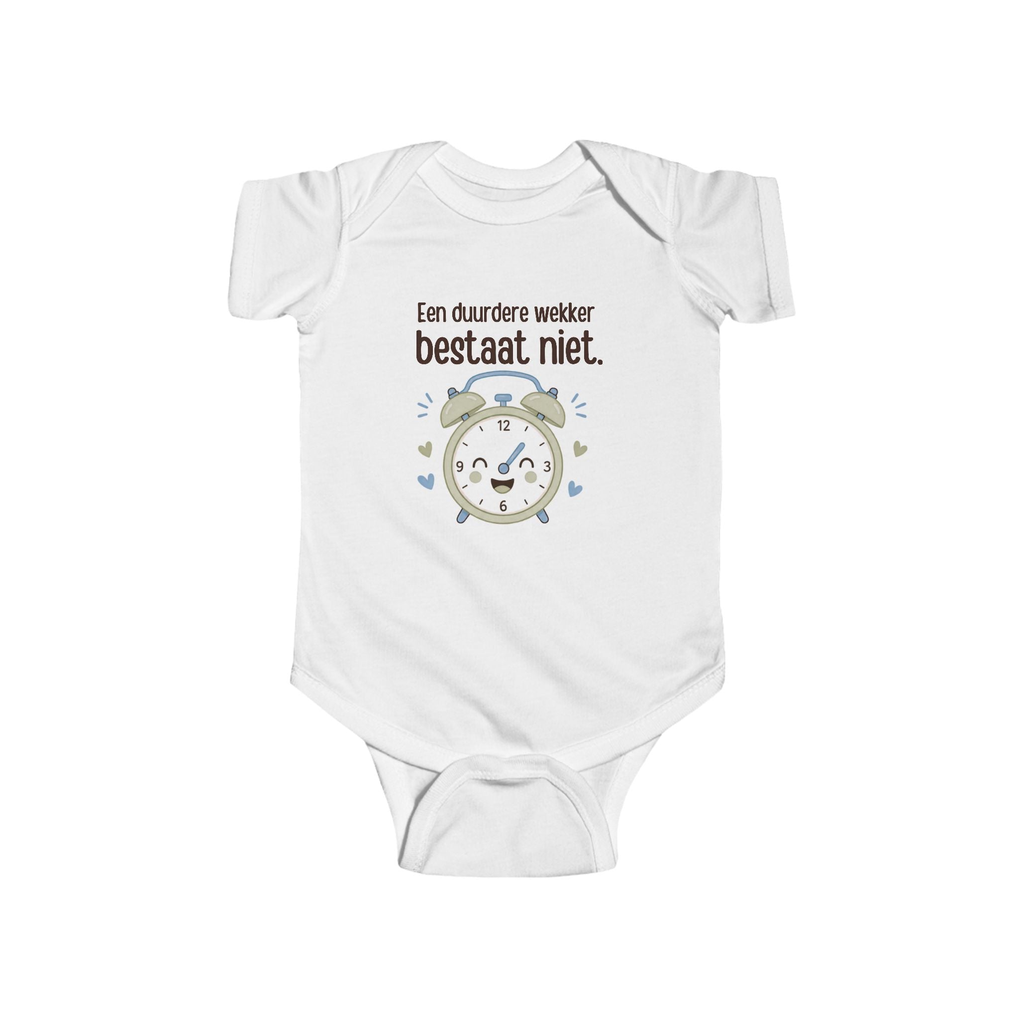 Babyromper – Een duurdere wekker bestaat niet | Grappig kraamcadeau