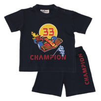 Fun2Wear - Shortama Pitstop - Navy Blauw - Maat 104 - Jongens, Meisjes maat One size