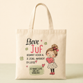 Lieve Juf katoenen tas – Bedankt voor je zorg, aandacht en liefde
