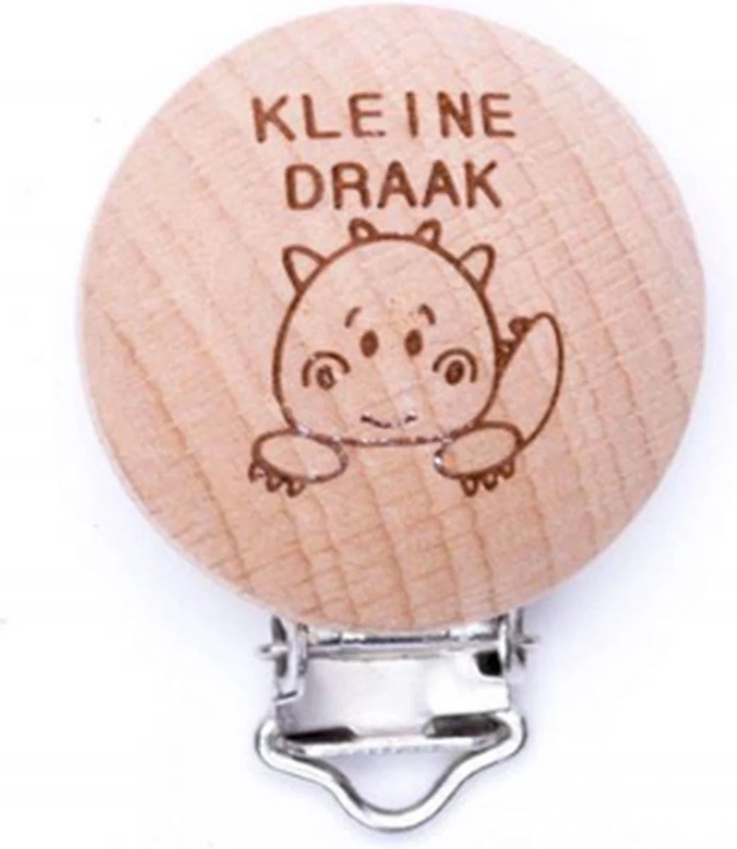 Durable houten speenclips met tekst – 2 stuks