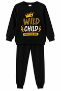 Zumpies kinderpyjama Wild Child - Born to be Wild - zwart