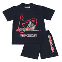Fun2Wear - Shortama Racetrack - Navy Blauw - Maat 134/140 - Jongens, Meisjes maat One size