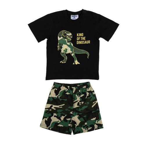 Fun2Wear - Dino Shortama Baby - Zwart - Katoen maat 146/152