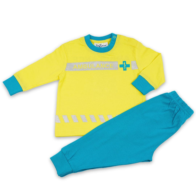 Fun2Wear - Pyjama Ambulance Geel - Geel - Maat 62 - Jongens maat One size