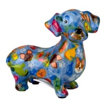 Pomme Pidou Spaarpot Hond Teckel Dennis Small 001 - (L12,5xW6xH11 cm keramiek)