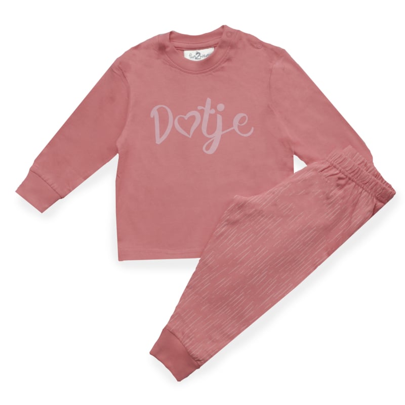 Fun2Wear - Pyjama Dotje Oud - Roze - Maat 128 - Meisjes maat One size