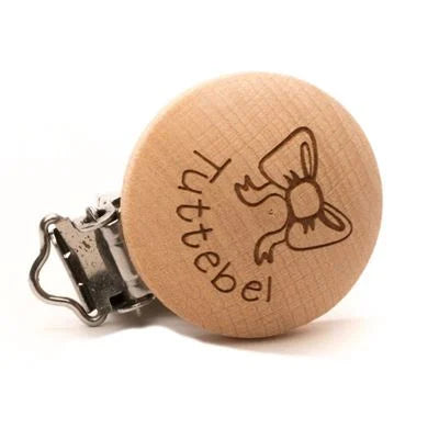 Durable houten speenclips met tekst – 2 stuks