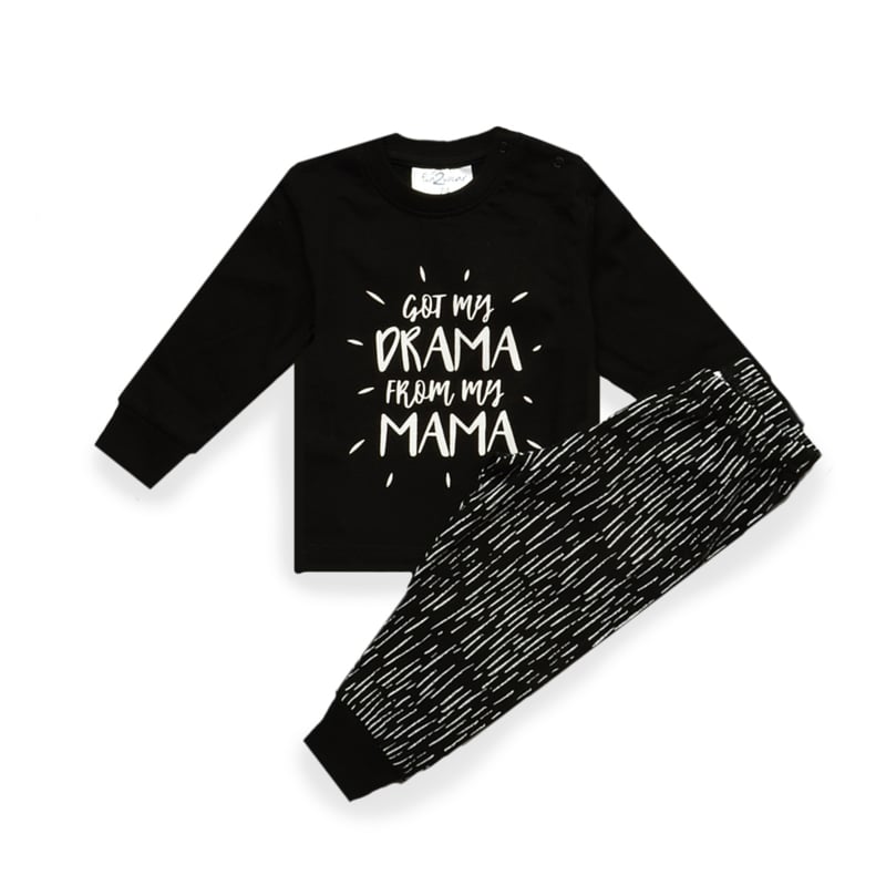 Fun2Wear - Pyjama Mama's Drama - Zwart - Maat 116 - Meisjes maat One size