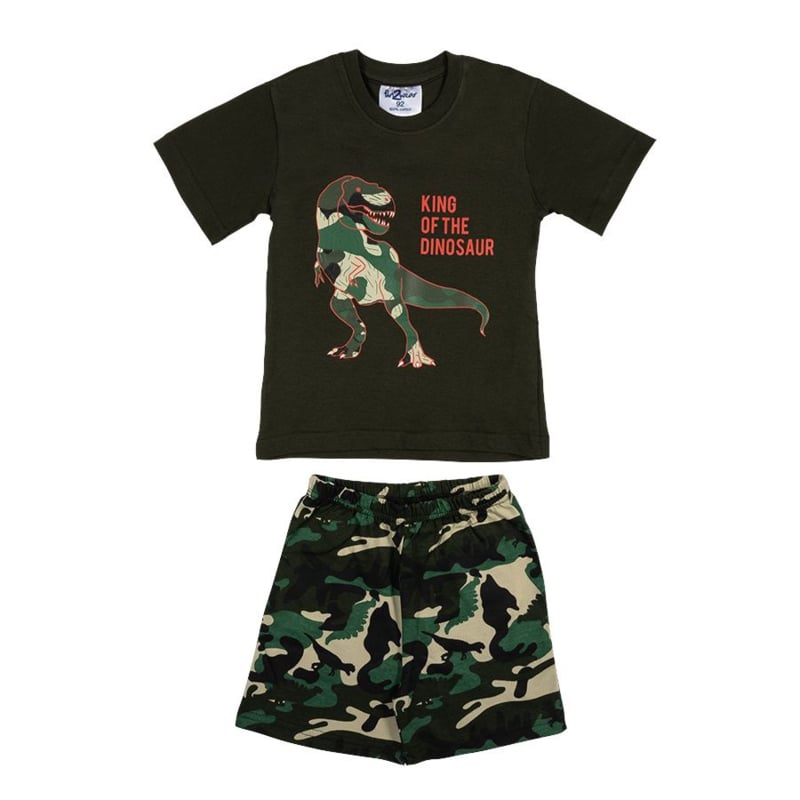 Fun2Wear - Dino Shortama Baby - Kaki - Katoen maat 104